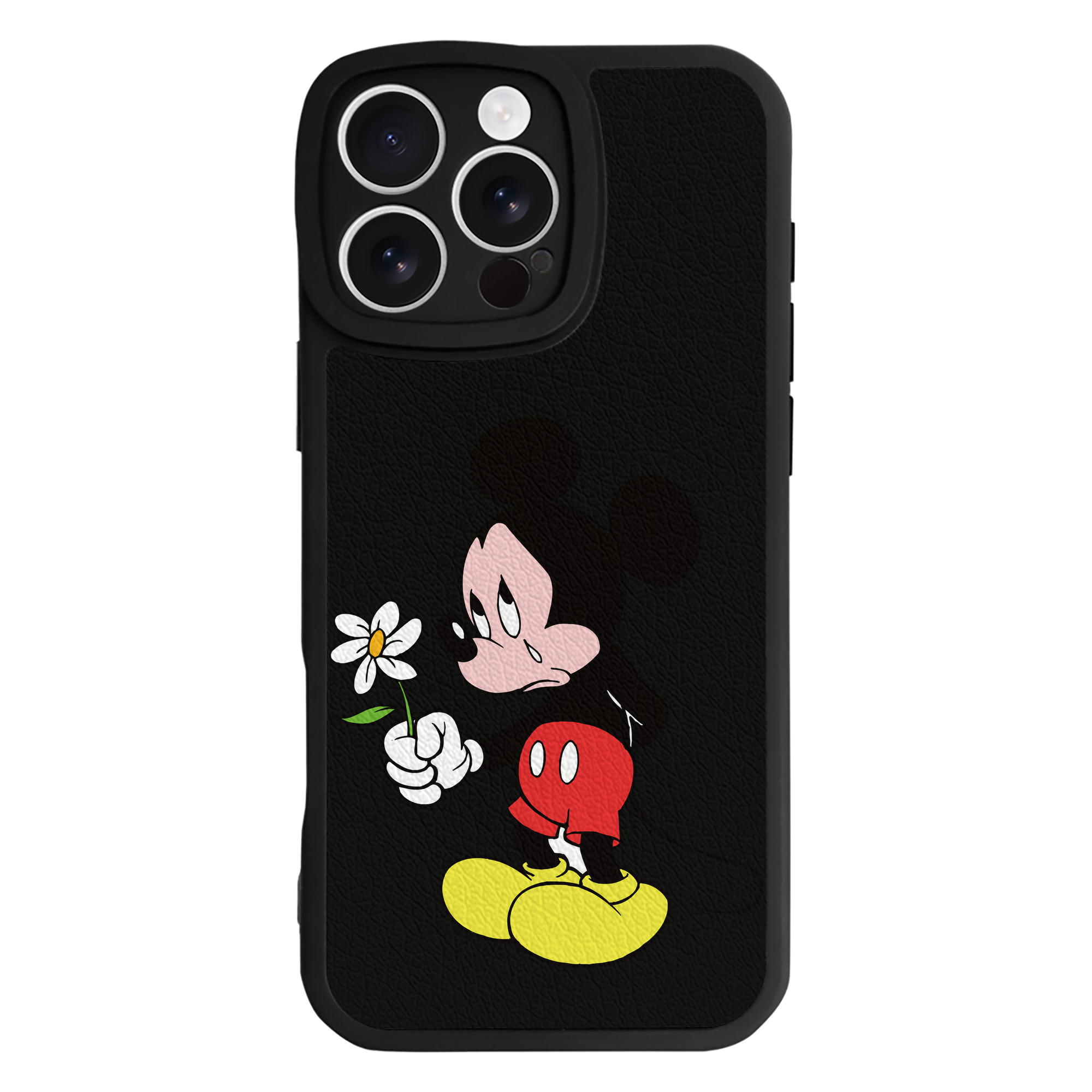 （画像用） ミッキーマウス Mickey Mouse 【iPhone 16シリーズ対応】シリコンスマホケース（レザー調） 材質：シリコン